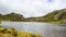 Black Lagoon (Lagunas Negras) lake, Paramo de Santurban between hills at autumn in nature preserve