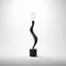 Black Lamp With Curved Shape And Blue Bulb - Twisted Sense Of Humor