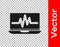 Black Laptop with cardiogram icon isolated on transparent background. Monitoring icon. ECG monitor with heart beat hand
