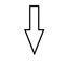 Black large downward or down pointing solid arrow icon sketched as vector symbol