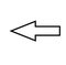 Black large left or backwards pointing solid arrow icon sketched as vector symbol