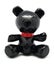 Black latex toy bear isolated on white background
