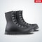 Black Leather Army Boots