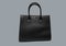 Black leather bag. Women accessories