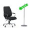 Black Leather Boss Office Chair with Arrow Route Vacant Sign. 3d Rendering