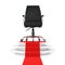 Black Leather Boss Office Chair over Round White Pedestal with S