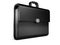 Black leather business briefcase on white