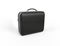 Black leather business briefcase on white background
