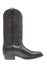 A black leather cowboy boot