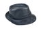 Black Leather Fedora Hat