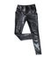 Black leather female pants isolated, leather leggings