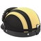 Black leather helmet for motorcyclists