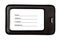 Black leather Luggage tag isolated