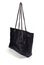 Black leather mesh bag.