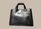 Black leather mock croc tote bag. Woman elegant handbag