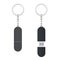 Black Leather USB Flash Memory Drive Key Chain Mockup. 3d Rendering