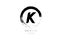 Black letter grunge circle K alphabet letter logo icon design template for company business