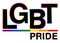 Black LGBT Pride word with colorful stroke