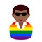 Black LGBT Supporter Avatar Flat Icon