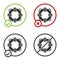 Black Lifebuoy icon isolated on white background. Lifebelt symbol. Circle button. Vector