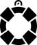 Black Lifebuoy icon isolated on white background. Lifebelt symbol. Vector