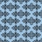 Black on Light Blue Fleur de Lis Arabic Geometrical Pattern Seamless Repeat Background