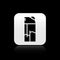 Black Lighter icon isolated on black background. Silver square button. Vector