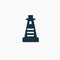 Black lighthouse, pharos icon.