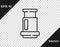 Black line Aeropress coffee method icon isolated on transparent background. Device for brewing coffee. Vector