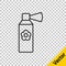 Black line Air freshener spray bottle icon isolated on transparent background. Air freshener aerosol bottle. Vector