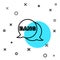 Black line Bang boom, gun Comic text speech bubble balloon icon isolated on white background. Random dynamic shapes