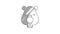 Black line Beaver animal icon isolated on white background. 4K Video motion graphic animation