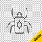 Black line Beetle bug icon isolated on transparent background. Vector