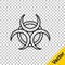 Black line Biohazard symbol icon isolated on transparent background. Vector