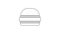 Black line Burger icon isolated on white background. Hamburger icon. Cheeseburger sandwich sign. Fast food menu. 4K