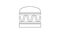 Black line Burger icon isolated on white background. Hamburger icon. Cheeseburger sandwich sign. Fast food menu. 4K