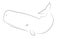 Black line cachalot on white background. Sperm whale. Sketch style. Vector graphic icon animal