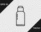 Black line Canteen water bottle icon isolated on transparent background. Tourist flask icon. Jar of water use in the