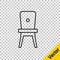 Black line Chair icon isolated on transparent background. Vector