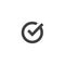 Black line check mark icon vector design