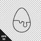 Black line Chocolate egg icon isolated on transparent background. Vector