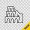 Black line Coliseum in Rome, Italy icon isolated on transparent background. Colosseum sign. Symbol of Ancient Rome