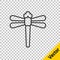 Black line Dragonfly icon isolated on transparent background. Vector
