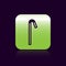 Black line Drinking plastic straw icon isolated on black background. Green square button. Vector