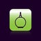 Black line Enema icon isolated on black background. Enema with a plastic tip. Medical pear. Green square button. Vector