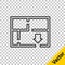 Black line Evacuation plan icon isolated on transparent background. Fire escape plan. Vector
