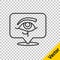 Black line Eye of Horus icon isolated on transparent background. Ancient Egyptian goddess Wedjet symbol of protection