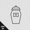 Black line Funeral urn icon isolated on transparent background. Cremation and burial containers, columbarium vases, jars