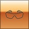 Black line Glasses icon isolated on gold background. Eyeglass frame symbol. Vector
