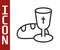 Black line Goblet and bread icon isolated on white background. Bread and wine cup. Holy communion sign. Vector